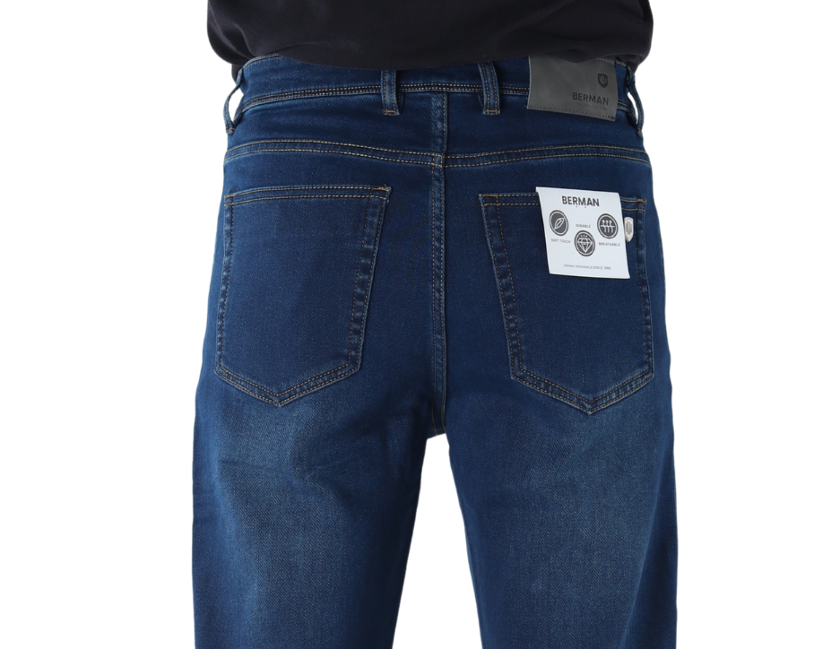 Jeans Casual de Corte Recto con Tiro Medio | BERMAN