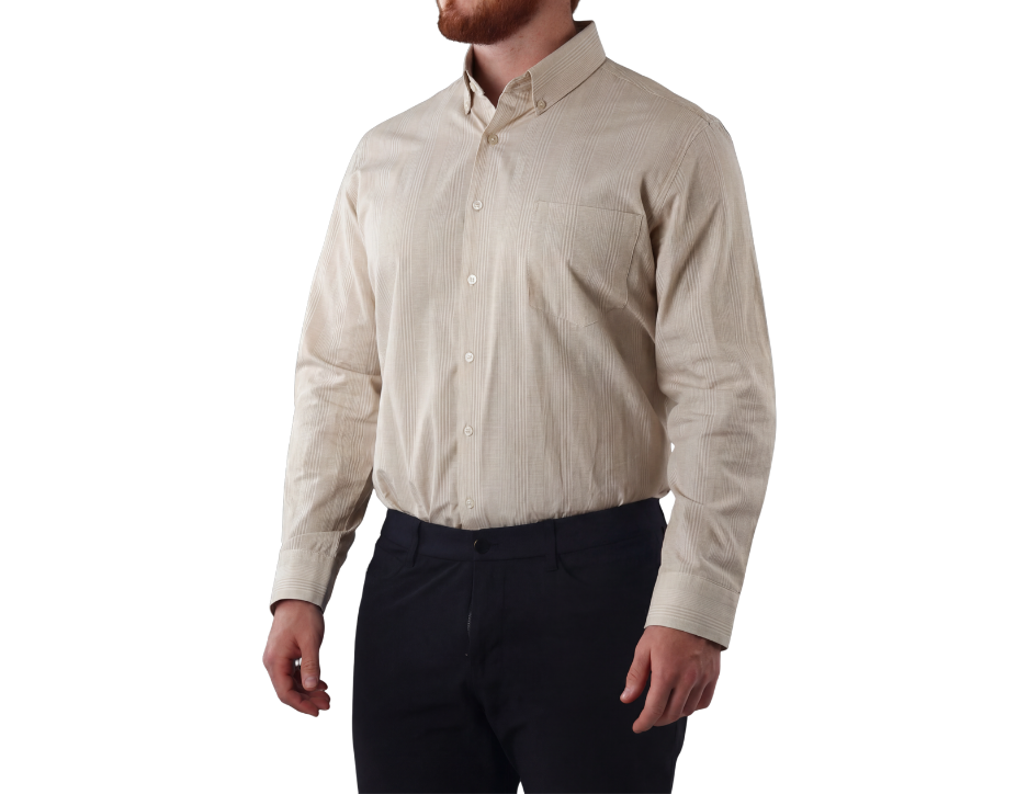 Camisa Casual Manga Larga Slim Fit | KHAKI & BLUES