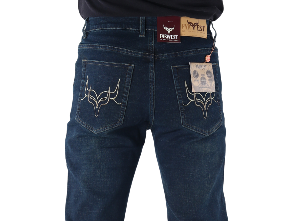 Jeans Vaquero Slim de Corte Bota con Tiro Medio | FARWEST