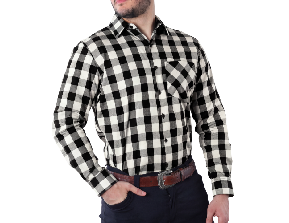 Camisa Casual de Hombre a Cuadros Turquesa/Azul | Manga Larga Regular Fit | KHAKI & BLUES