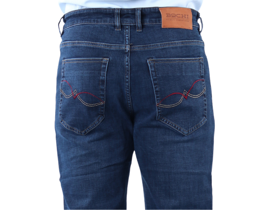 Jeans Vaquero Slim de Corte Recto con Tiro Medio para Hombre | BOCHI