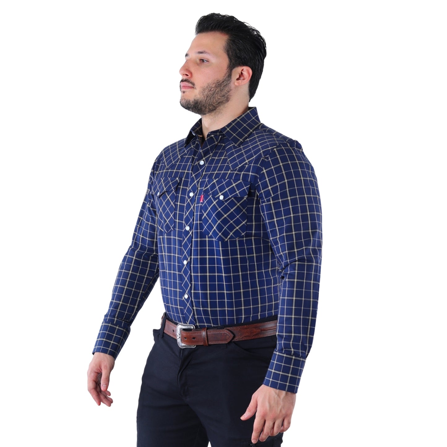 Camisa Vaquera de Hombre a Cuadros | Western Manga Larga | BOCHI