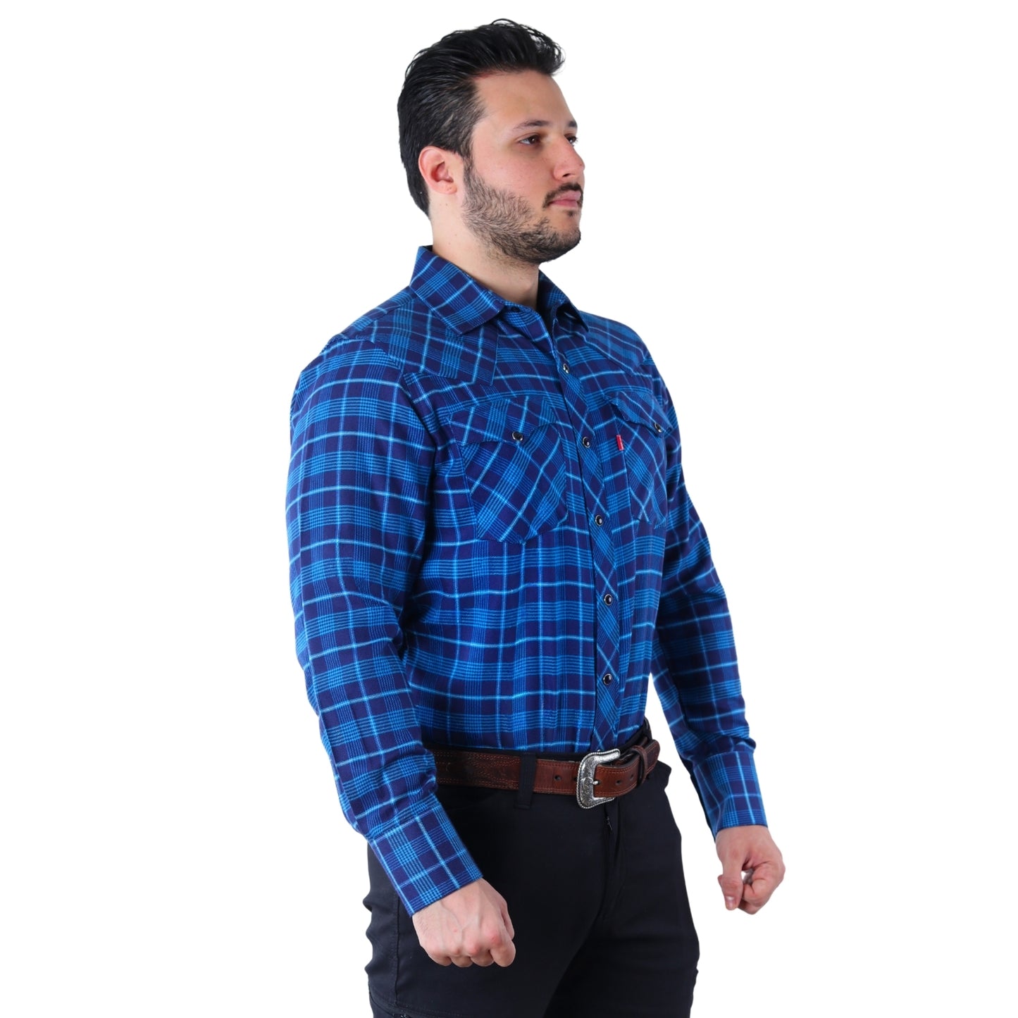 Camisa Vaquera para Hombre a Cuadros | Western Clásica Manga Larga | BOCHI