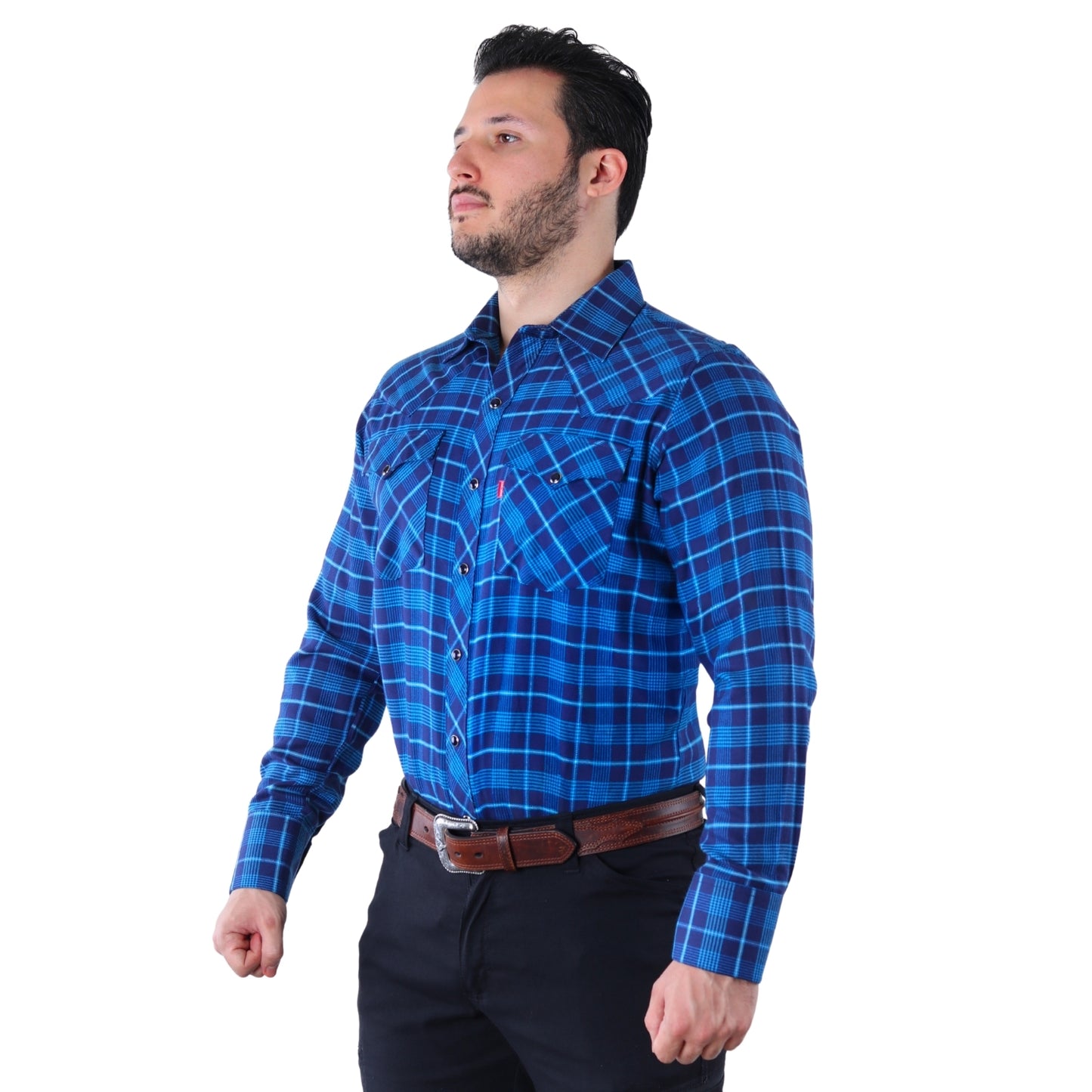 Camisa Vaquera para Hombre a Cuadros | Western Clásica Manga Larga | BOCHI