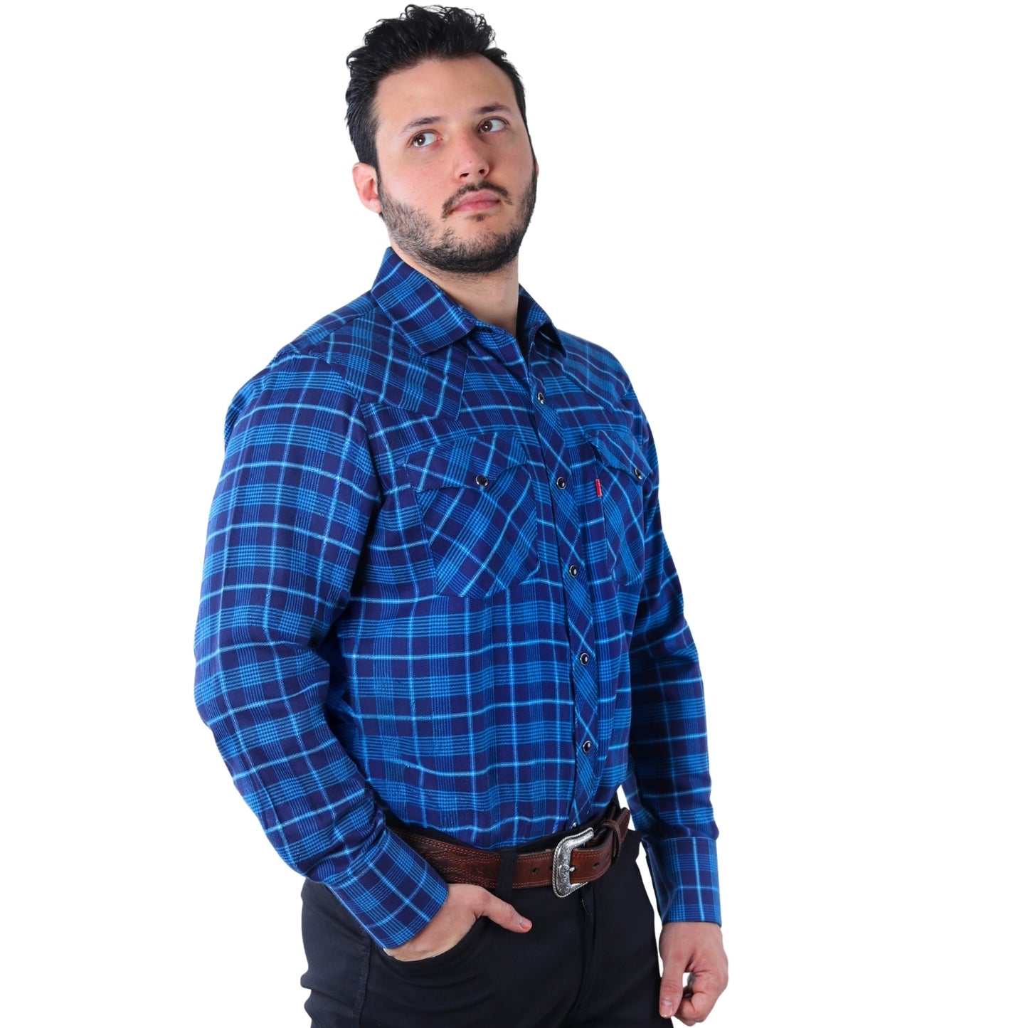 Camisa Vaquera para Hombre a Cuadros | Western Clásica Manga Larga | BOCHI