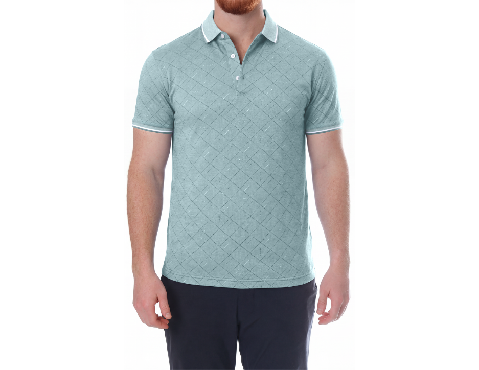 Playera Polo Hombre Jacquard | Anti-Estática | KHAKI & BLUES