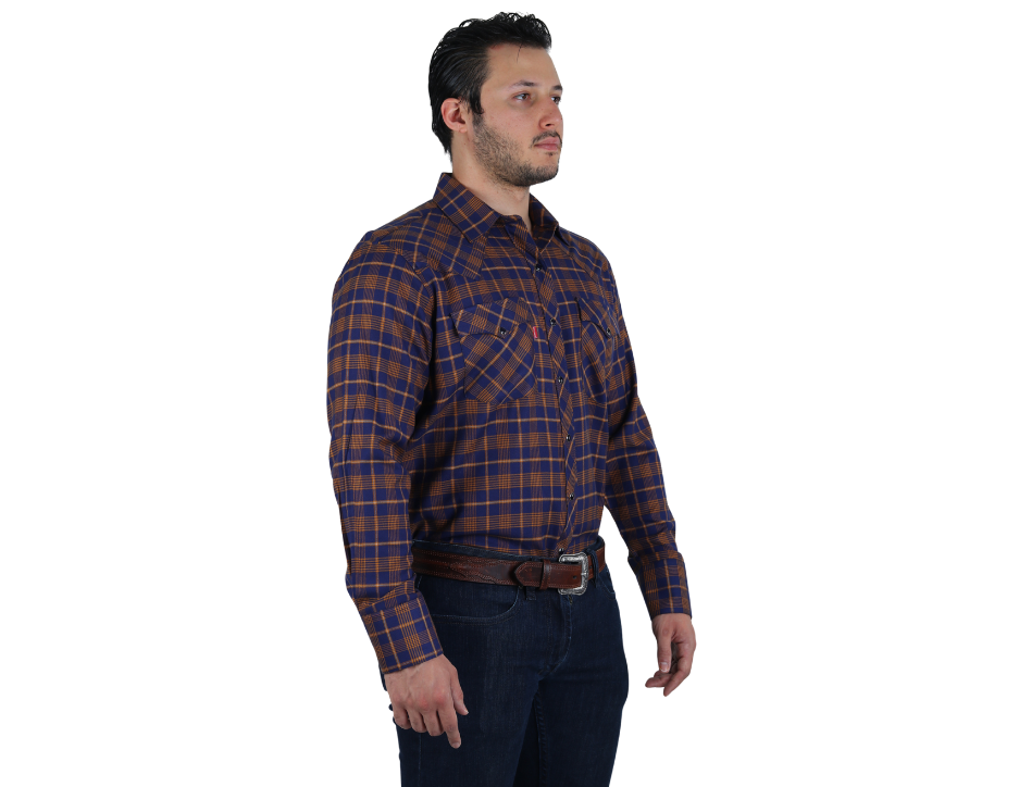 Camisa Vaquera para Hombre a Cuadros | Western Clásica Manga Larga | BOCHI