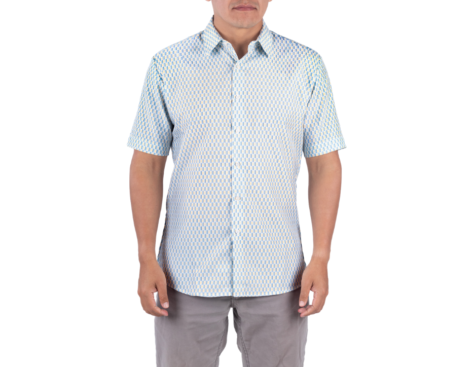 Camisa Casual Manga Corta para Hombre corte Slim Fit | KHAKI & BLUES