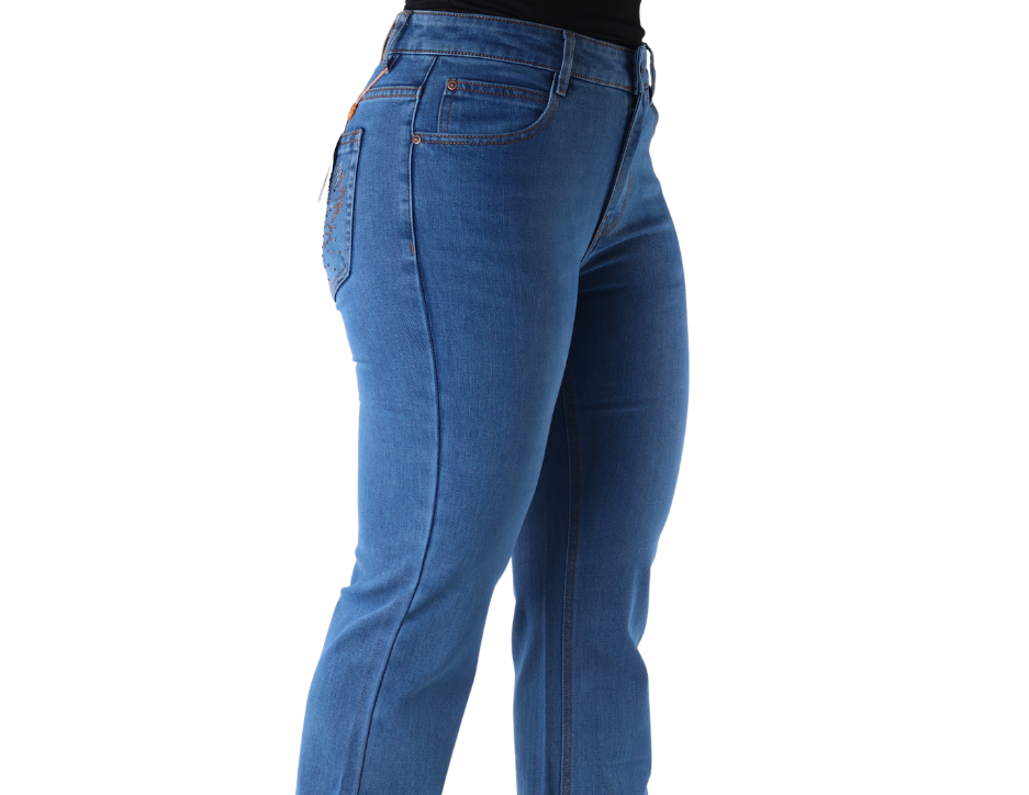 Jeans Vaquero de Corte Acampanado con Tiro Medio para Dama | FARWEST