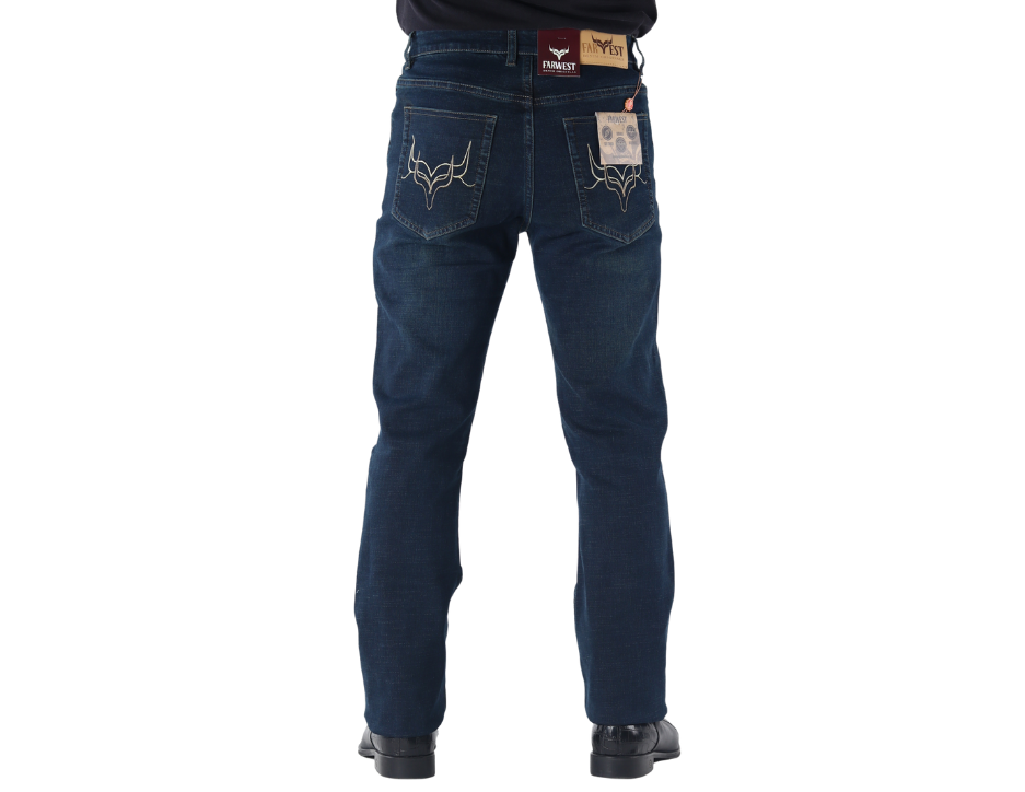Jeans Vaquero Slim de Corte Bota con Tiro Medio | FARWEST