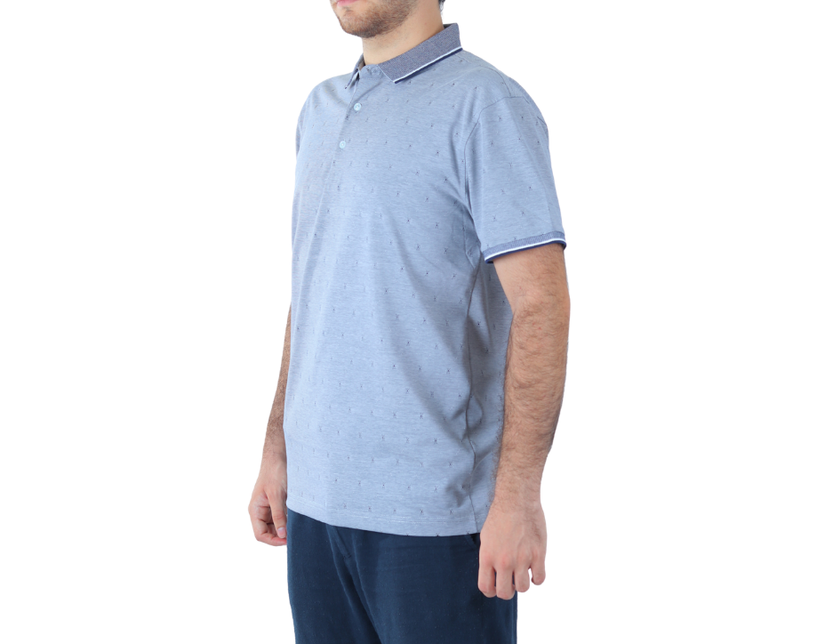 Playera Polo Hombre Jacquard Mini | Anti-Estática | KHAKI & BLUES