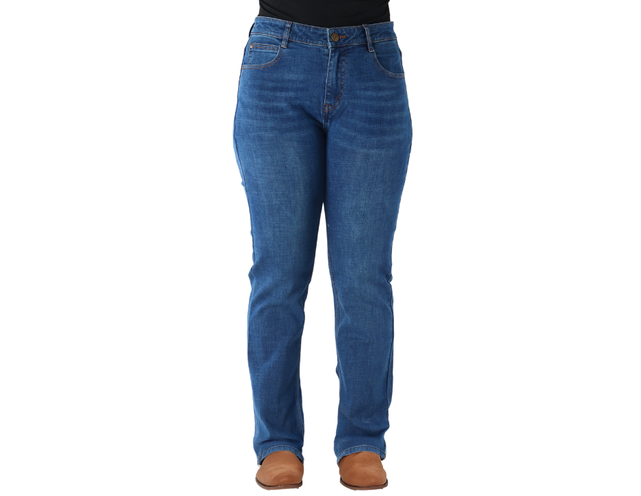 Jeans Vaquero Slim de Corte Recto con Tiro Medio para Dama | BOCHI