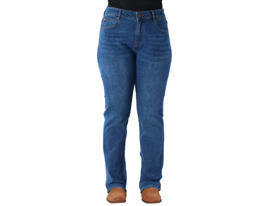 Jeans Vaquero Slim de Corte Recto con Tiro Medio para Dama | BOCHI