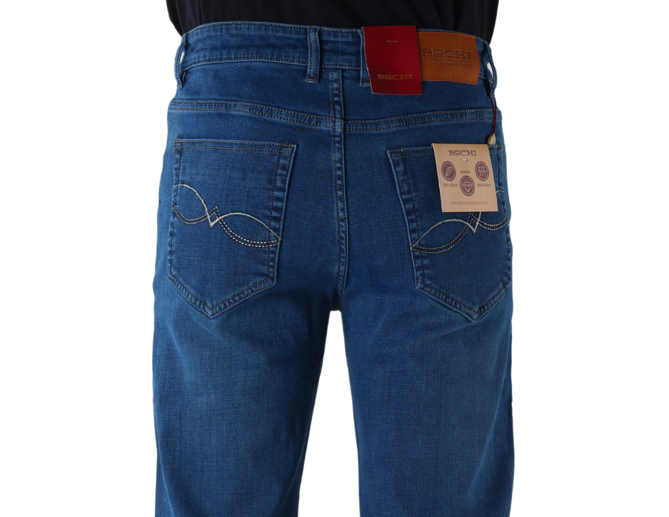 Jeans Vaquero Corte Recto Acampanado con Tiro Alto para Hombre | BOCHI