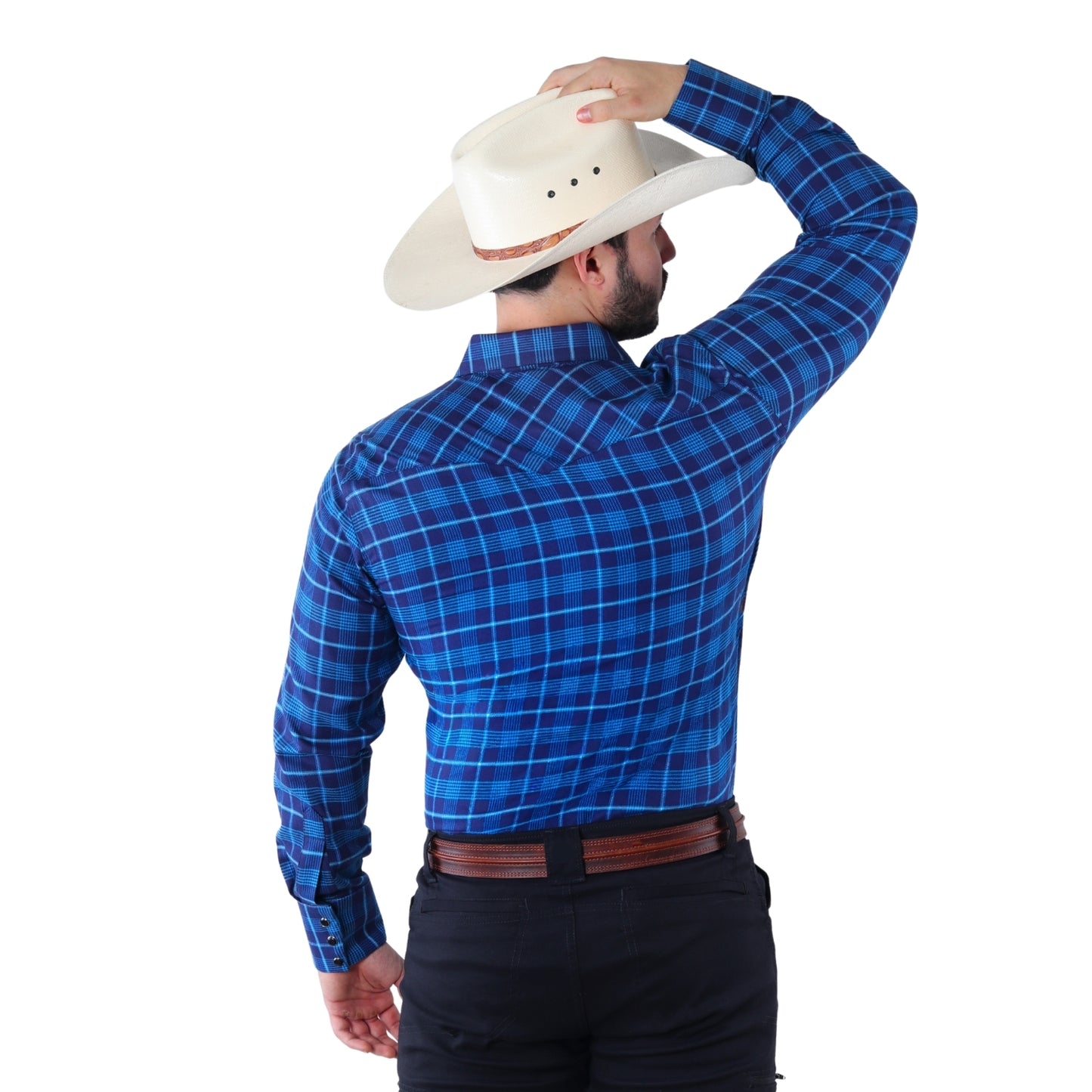 Camisa Vaquera para Hombre a Cuadros | Western Clásica Manga Larga | BOCHI