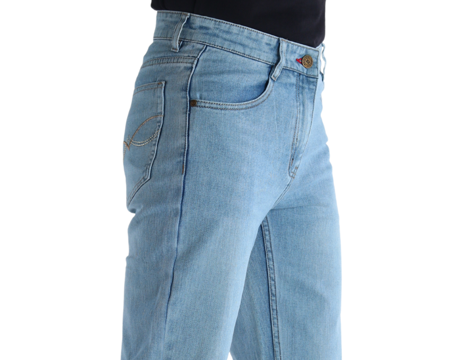 Jeans Vaquero Slim de Corte Recto con Tiro Medio para Hombre | BOCHI