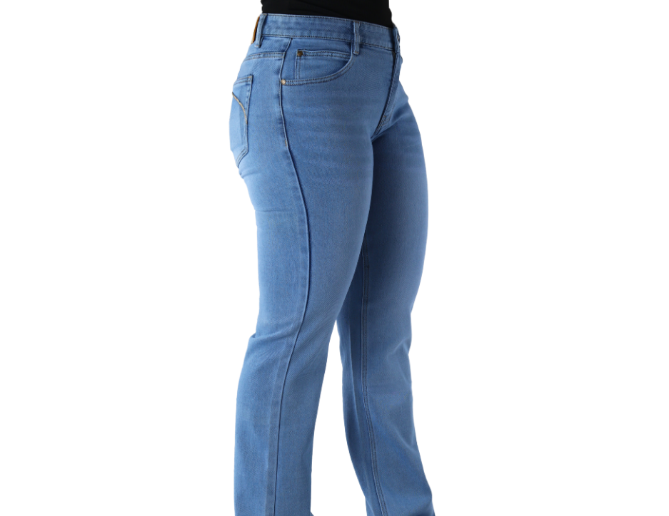 Jeans Vaquero Corte Recto Acampanado con Tiro Alto para Dama | BOCHI
