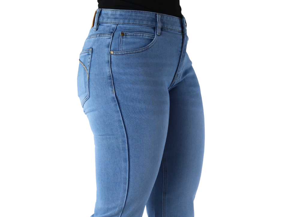 Jeans Vaquero Corte Recto Acampanado con Tiro Alto para Dama | BOCHI
