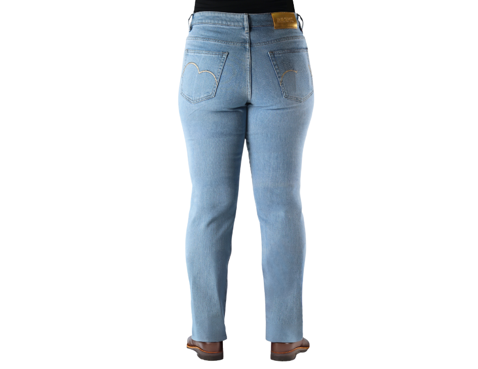Jeans Vaquero Corte Recto Acampanado con Tiro Alto para Dama | BOCHI