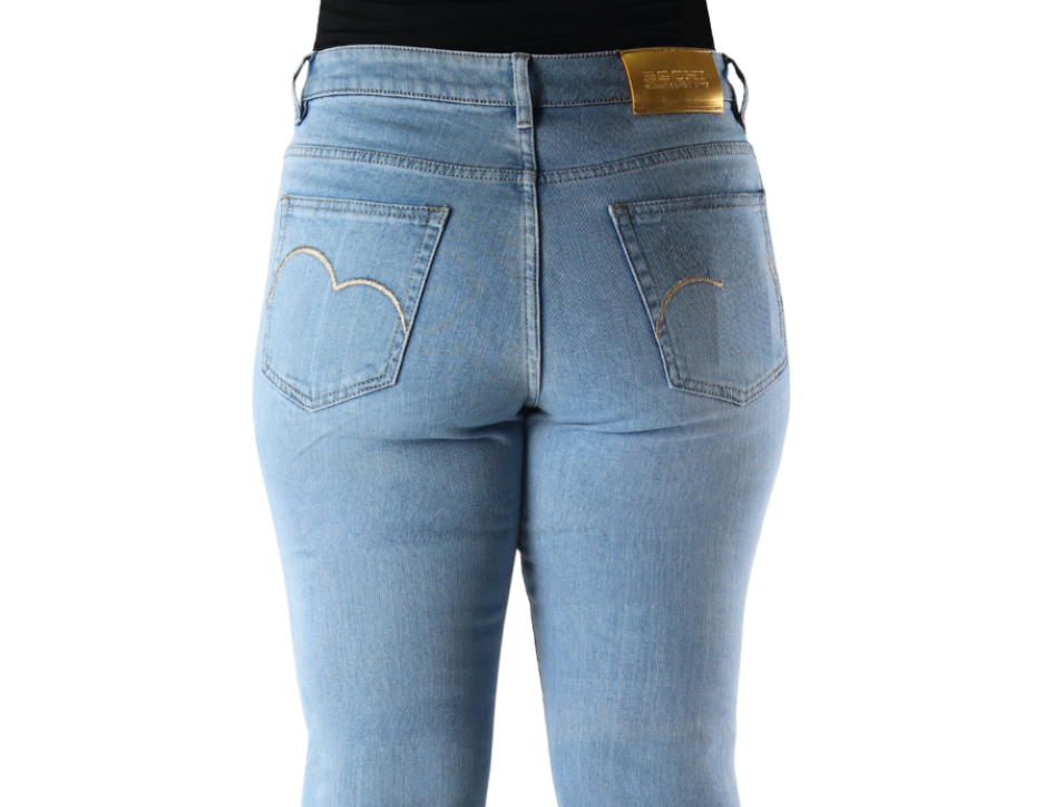 Jeans Vaquero Corte Recto Acampanado con Tiro Alto para Dama | BOCHI