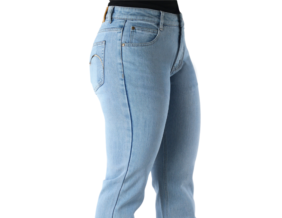 Jeans Vaquero Corte Recto Acampanado con Tiro Alto para Dama | BOCHI