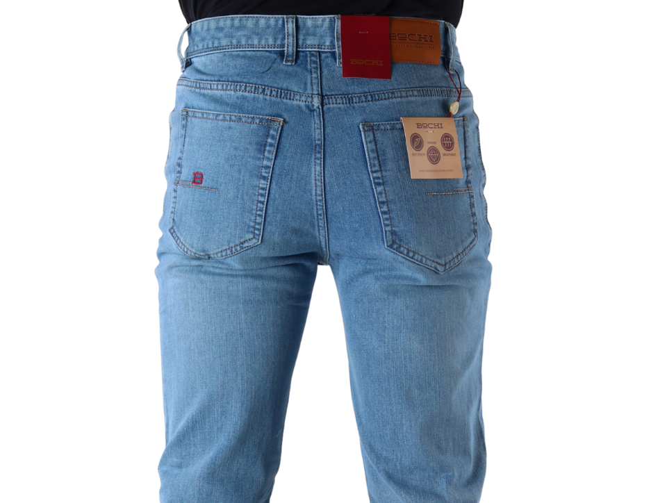 Jeans Vaquero Slim de Corte Ajustado con Tiro Medio para Hombre | BOCHI