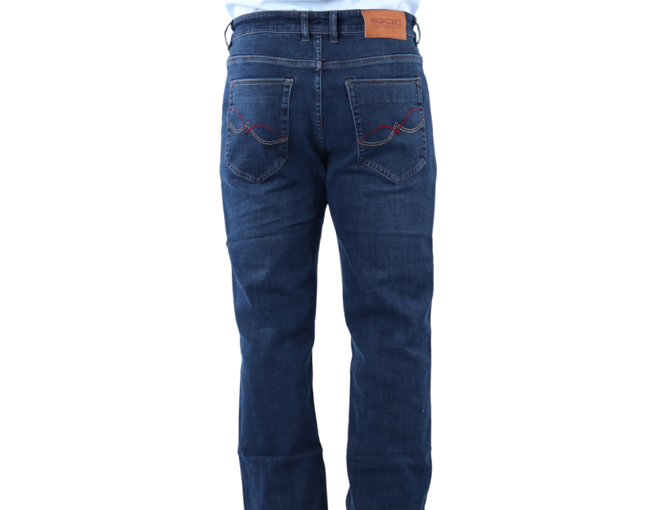 Jeans Vaquero Slim de Corte Recto con Tiro Medio para Hombre | BOCHI