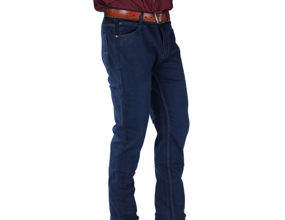 Pantalón Vaquero de Mezclilla Corte Ajustado con Tiro Medio para Hombre | BOCHI