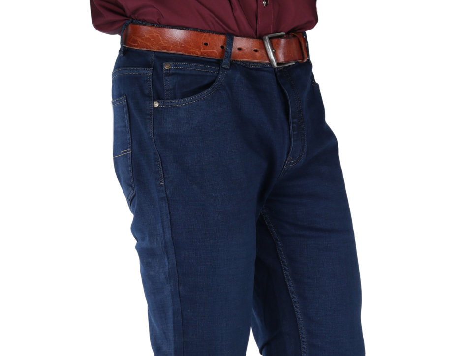 Pantalón Vaquero de Mezclilla Corte Ajustado con Tiro Medio para Hombre | BOCHI