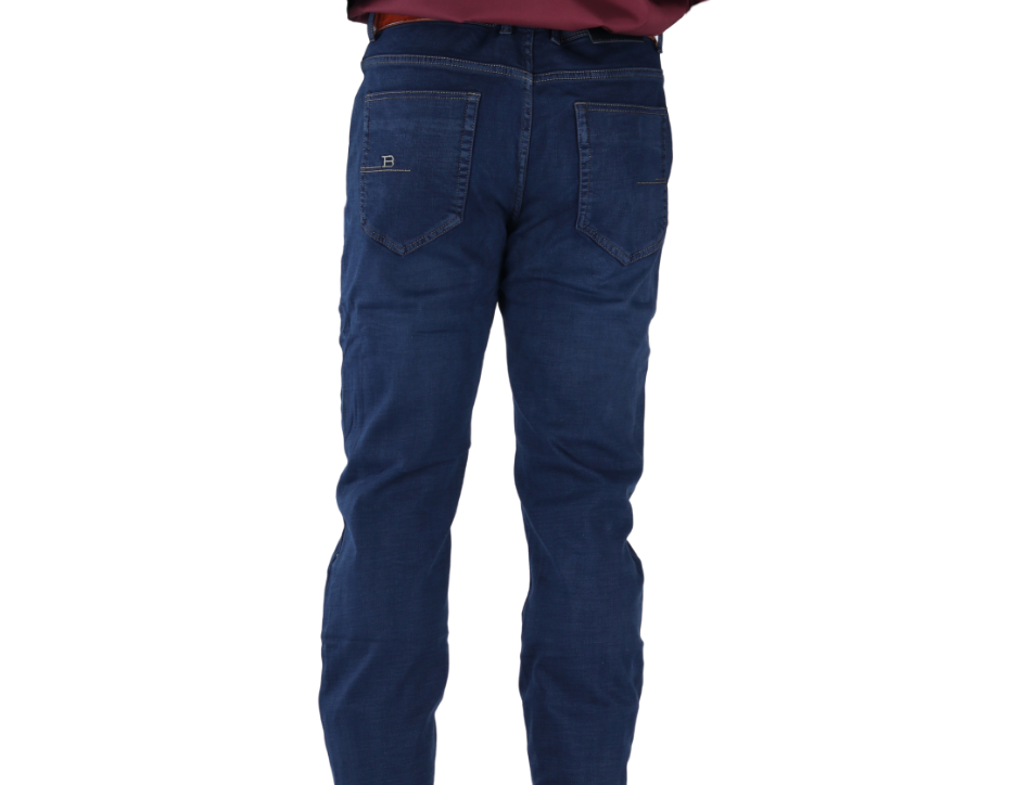Pantalón Vaquero de Mezclilla Corte Ajustado con Tiro Medio para Hombre | BOCHI