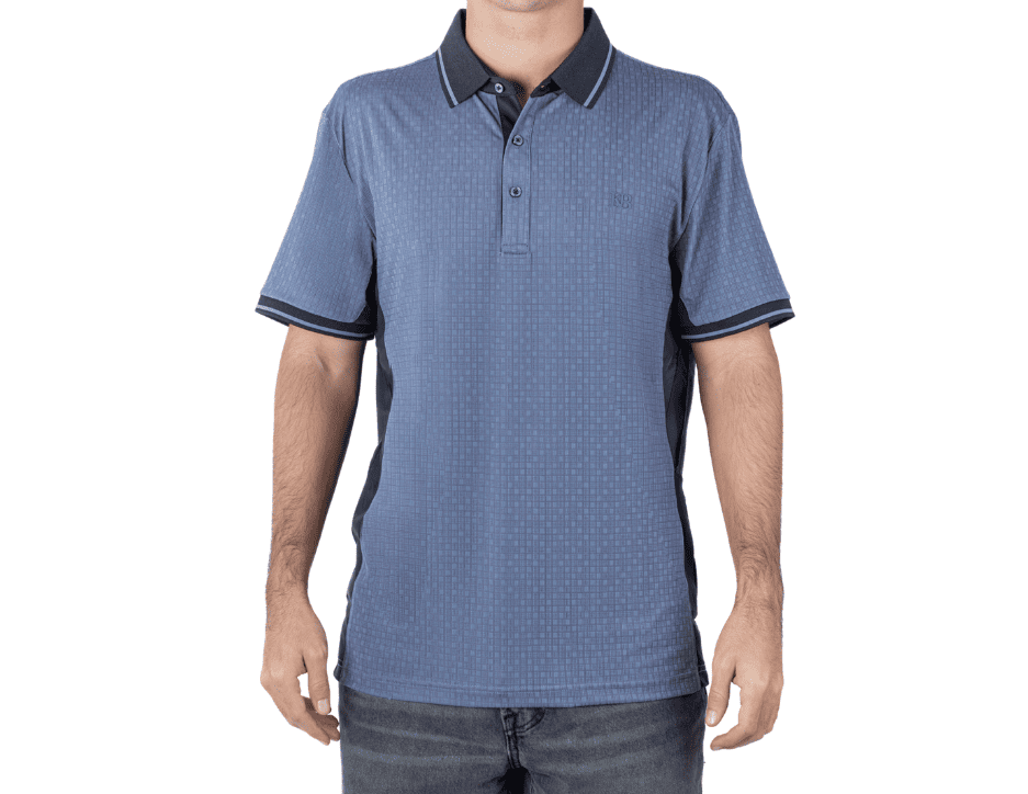 Playera Polo Manga Corta Slim Fit Costados en Negro | KHAKI & BLUES