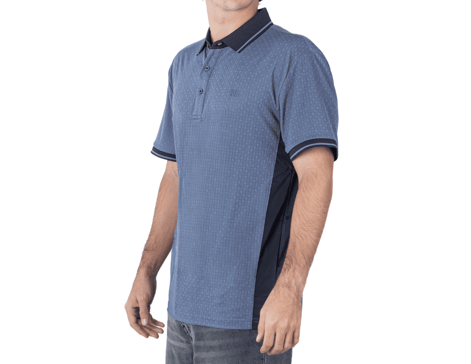 Playera Polo Manga Corta Slim Fit Costados en Negro | KHAKI & BLUES