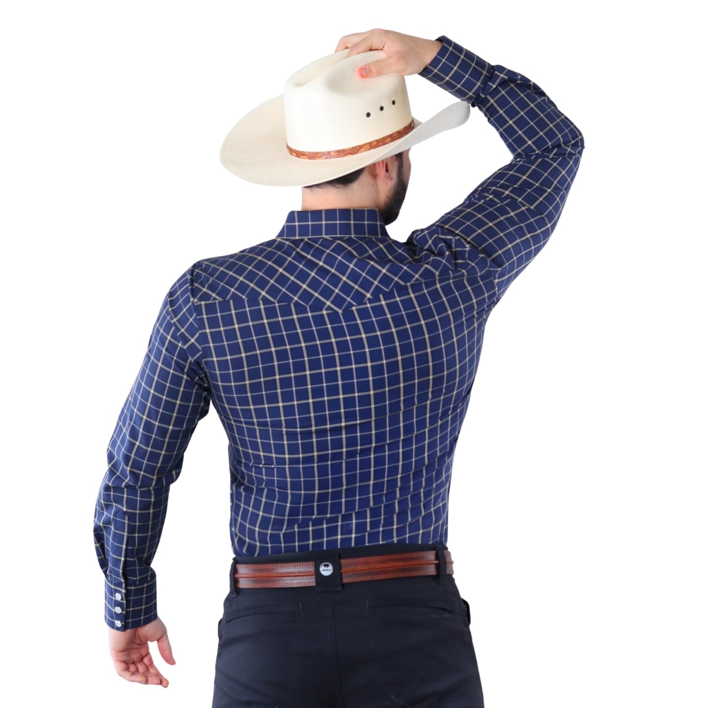 Camisa Vaquera de Hombre a Cuadros | Western Manga Larga | BOCHI