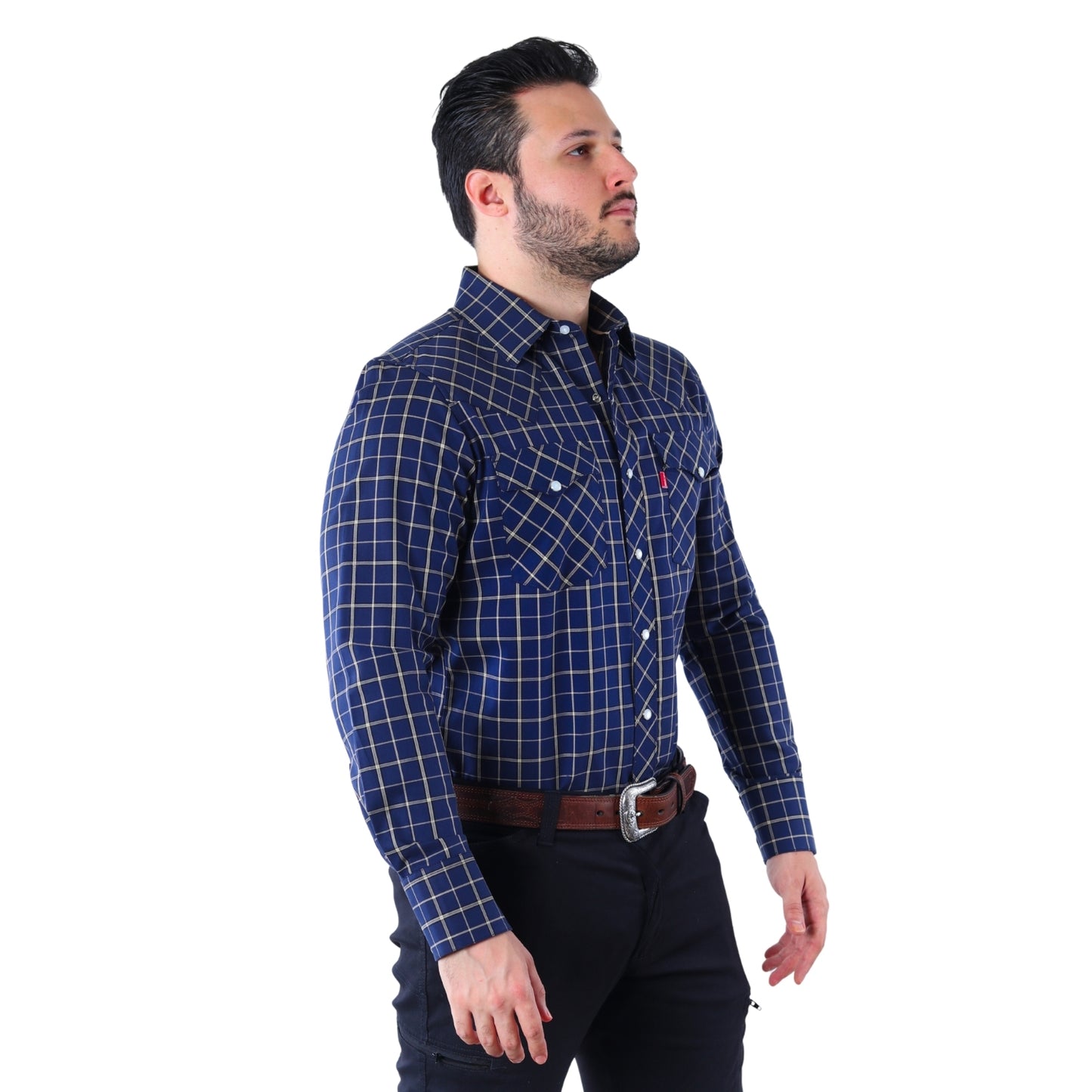 Camisa Vaquera de Hombre a Cuadros | Western Manga Larga | BOCHI