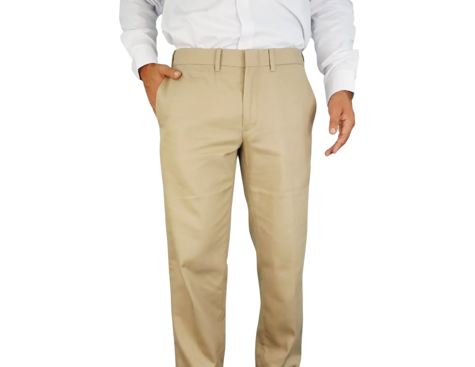Pantalón De Vestir Para Hombre De Gabardina Corte Recto Liso
