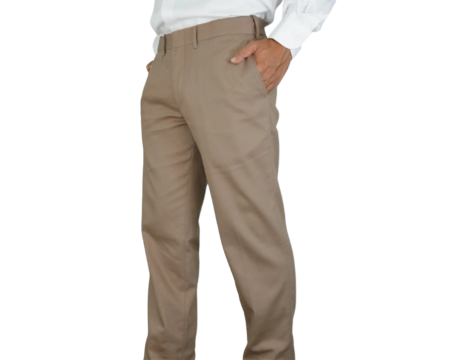 Pantalón De Vestir Para Hombre De Gabardina Corte Recto Liso