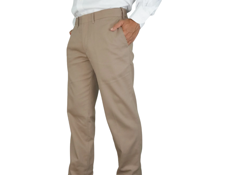 Pantalón De Vestir Para Hombre De Gabardina Corte Recto Liso