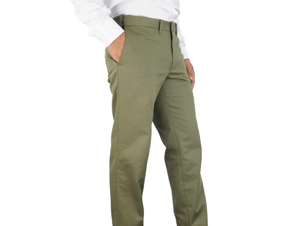 Pantalón De Vestir Para Hombre De Gabardina Corte Recto Liso