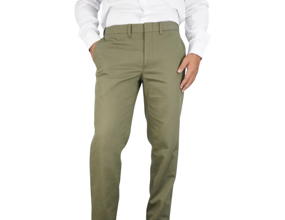 Pantalón De Vestir Para Hombre De Gabardina Corte Recto Liso