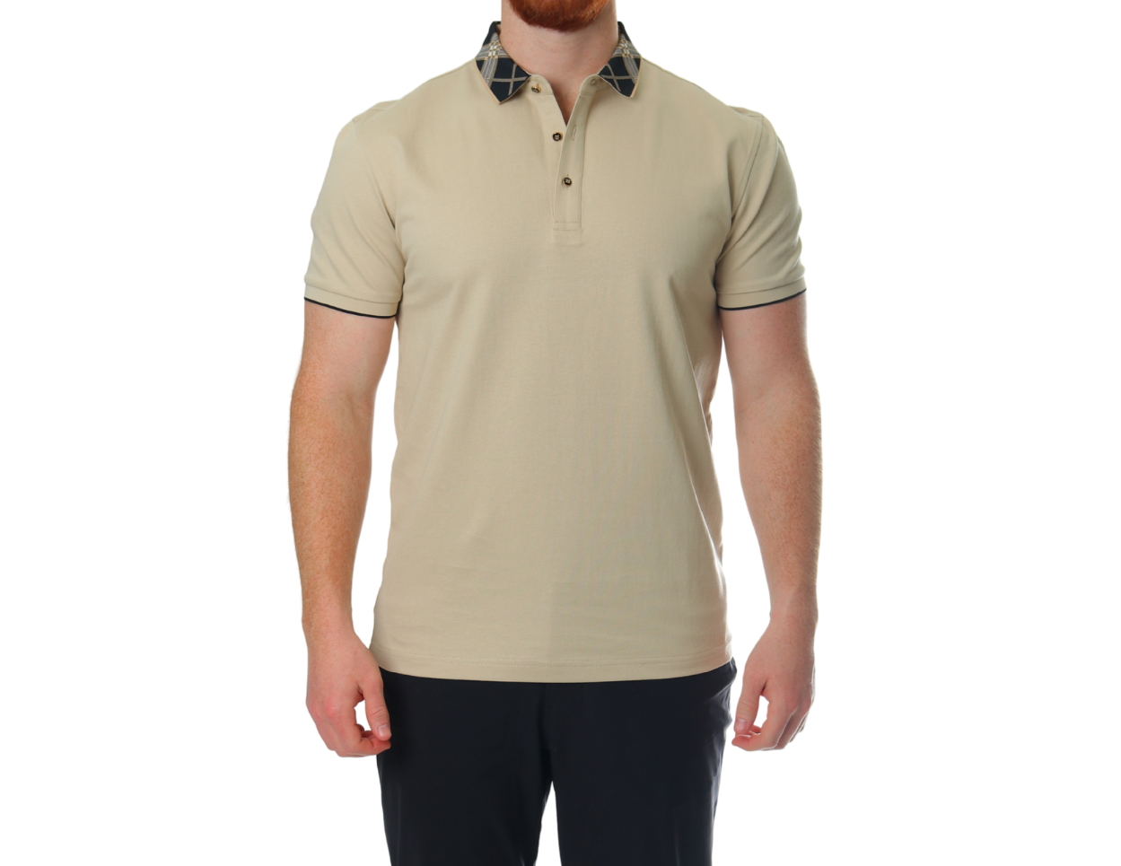 Playera Polo Hombre | Cuello Tartán y Tela Transpirable | BOCHI