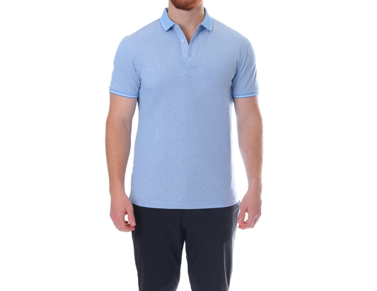Playera Polo Hombre Jacquard Mini | Anti-Estática | KHAKI & BLUES