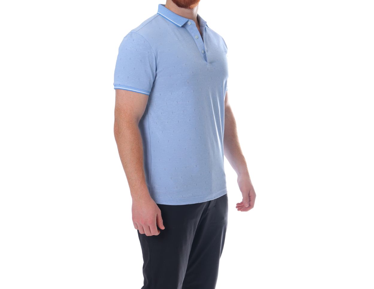 Playera Polo Hombre Jacquard Mini | Anti-Estática | KHAKI & BLUES