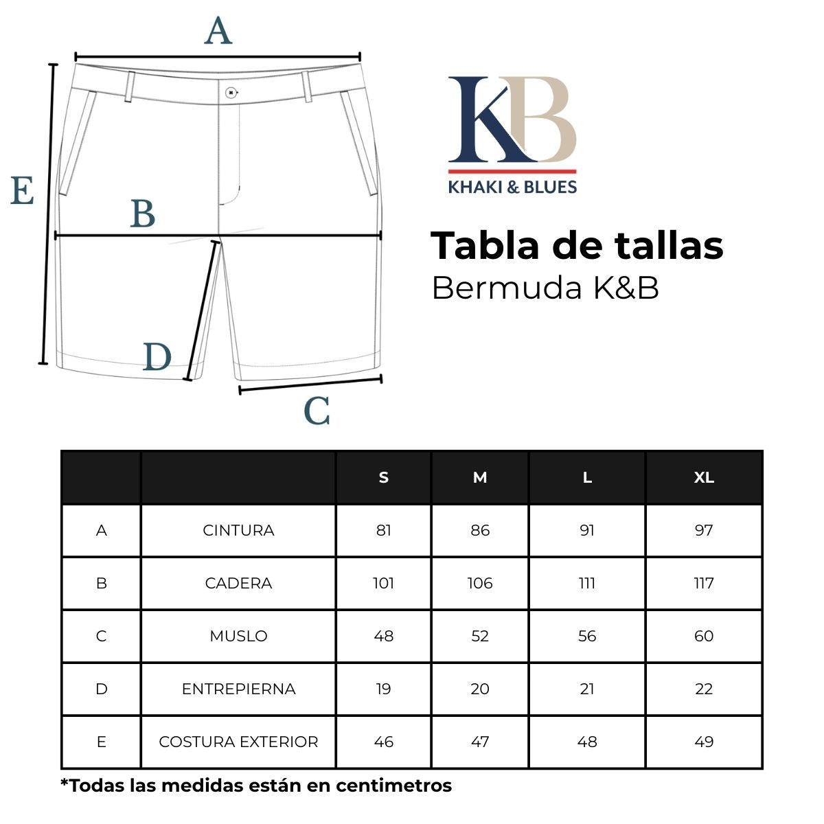 Bermuda Resort K&B Con Bolsillos Y Cierre | KHAKI & BLUES