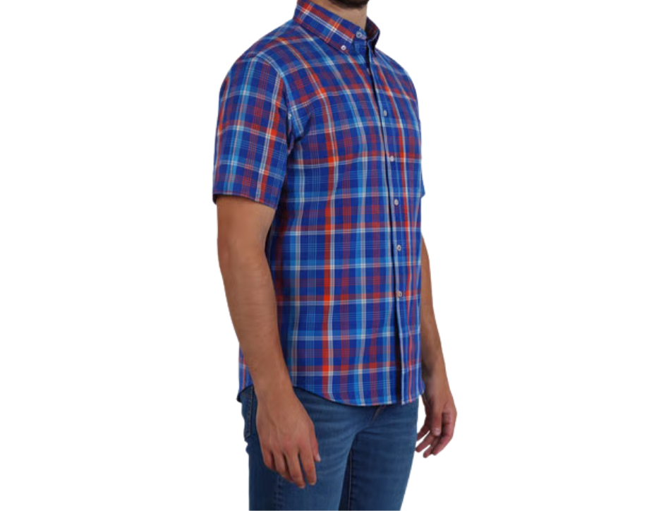 Camisa Casual Botón Down Manga Corta | KHAKI & BLUES