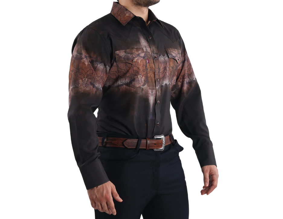 Camisa Vaquera Corte Clásico Manga Larga | FARWEST